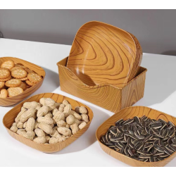 Japanese imitation wood grain snack dish Food grade PP material