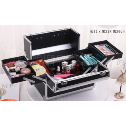 Boxing Vm Make-up Kit Cosmetic Organizer Artist Train Travel Storage Carry Box W/ Lock